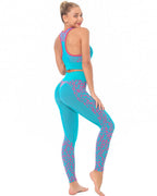 River Leopard Nahtlose Leggings - Cyan