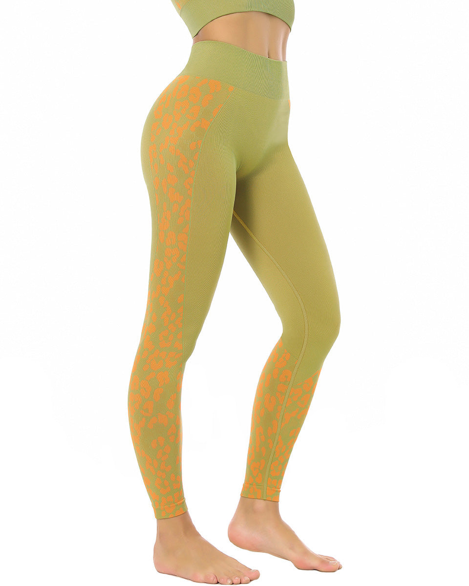 River Leopard Nahtlose Leggings - Grün