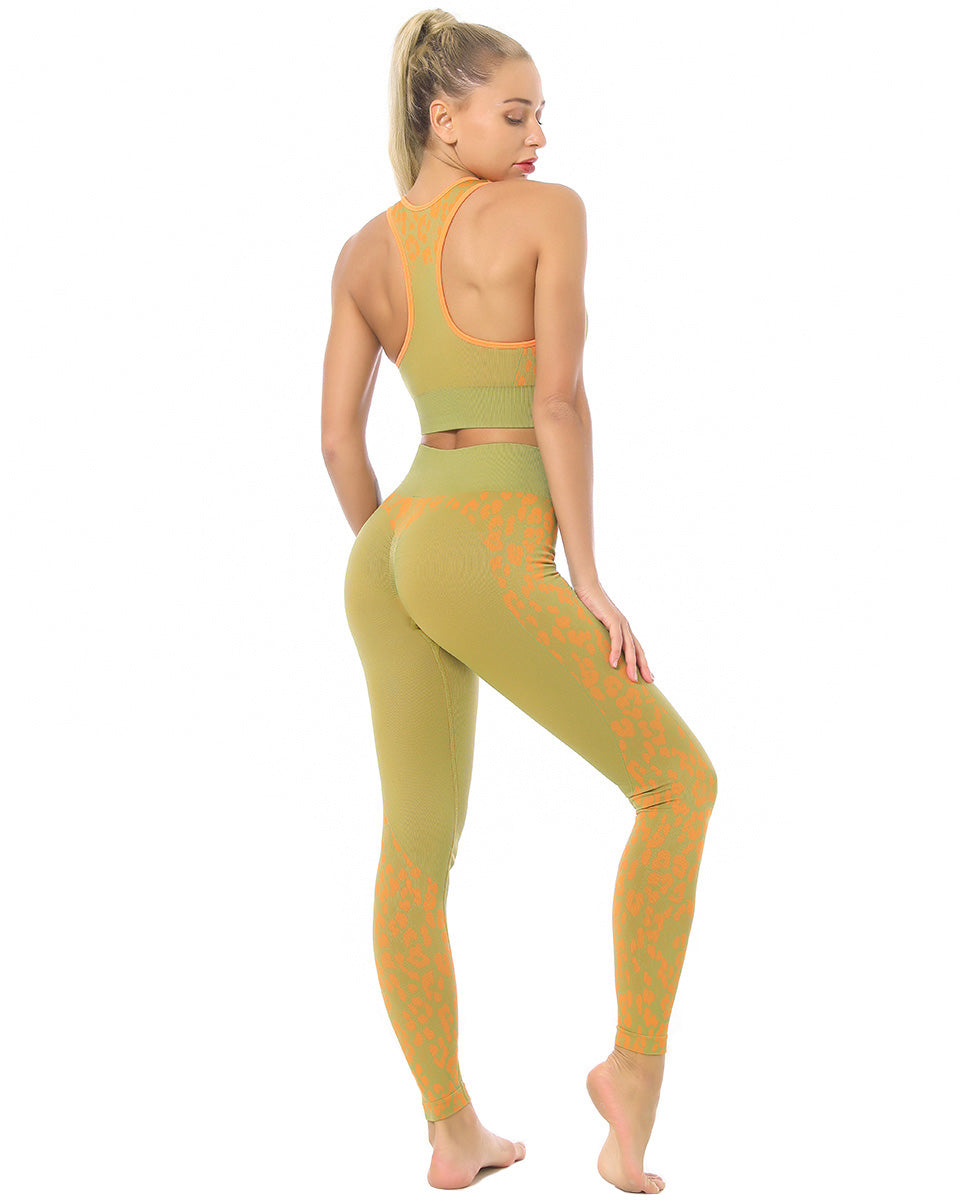 River Leopard Nahtlose Leggings - Grün