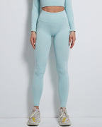 Rozy Gerippte Nahtlose Leggings - Blau