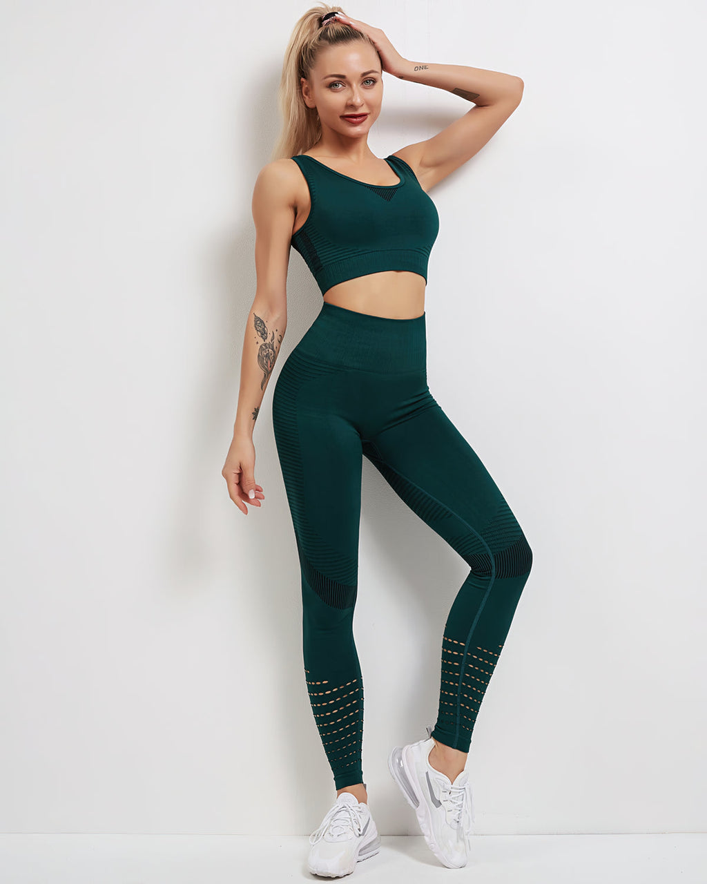 Tribeca Nahtlose Leggings - Grün