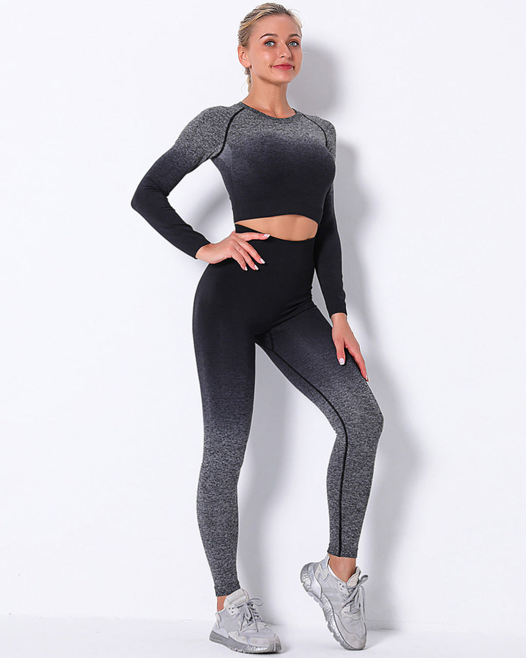 Yassi Ombre Nahtlose Leggings - Grau
