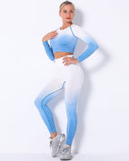 Leggings senza cuciture Yassi Ombre - Blu