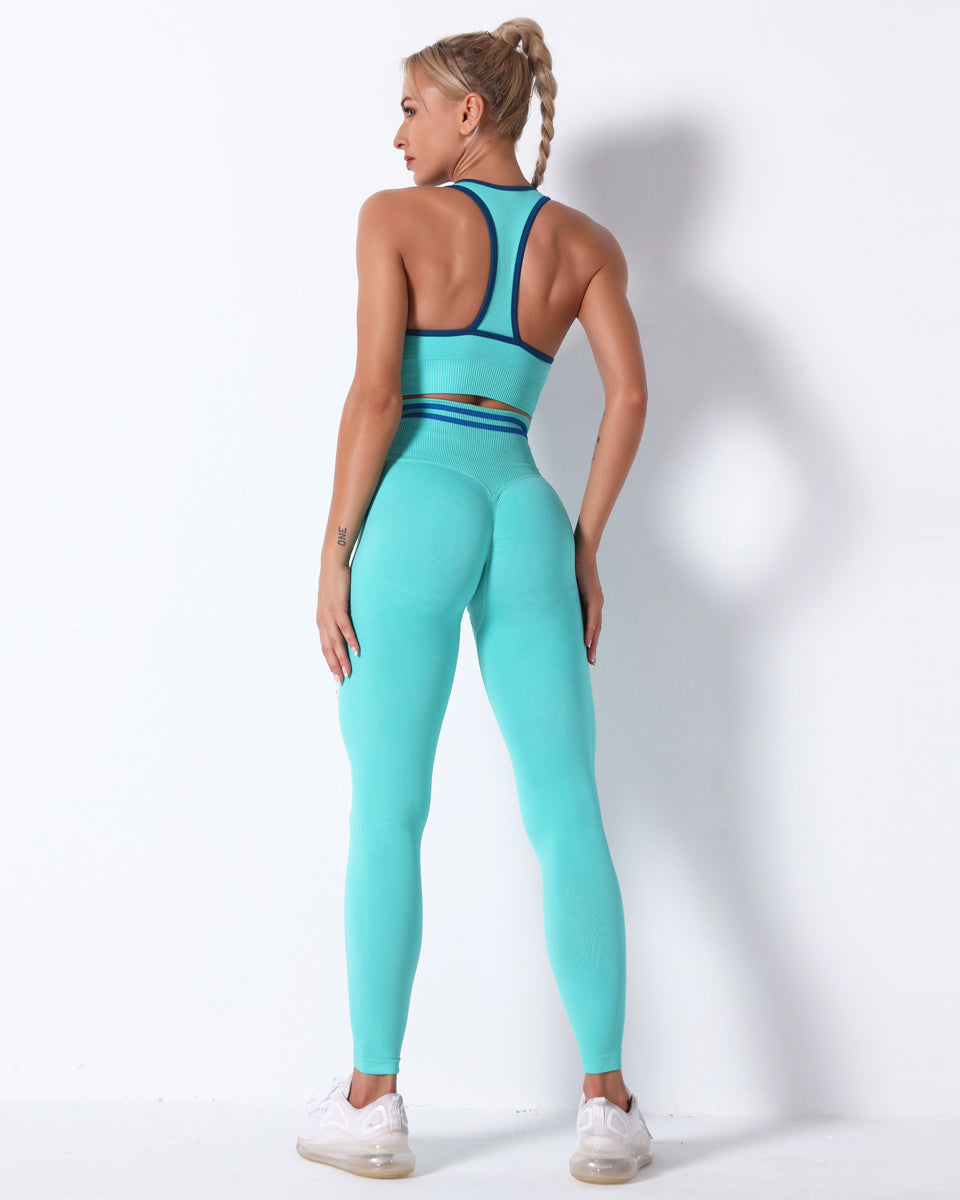Zephyr High Rise Leggings - Cyan