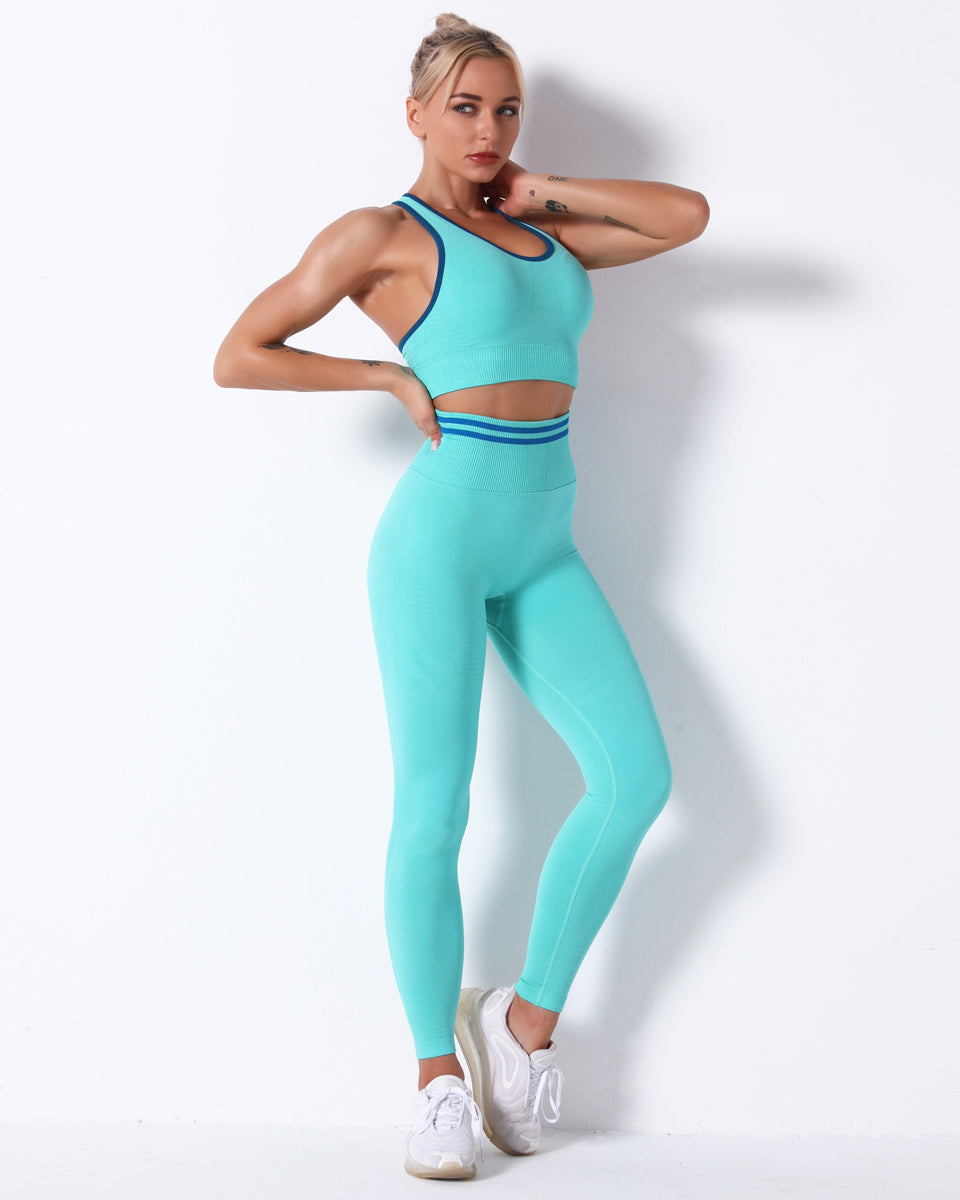 Zephyr High Rise Leggings - Cyan